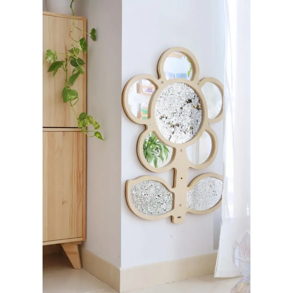 Mark Making Sequin & Mirror Daisy Frame - Gold & Silver 30" x 22"
