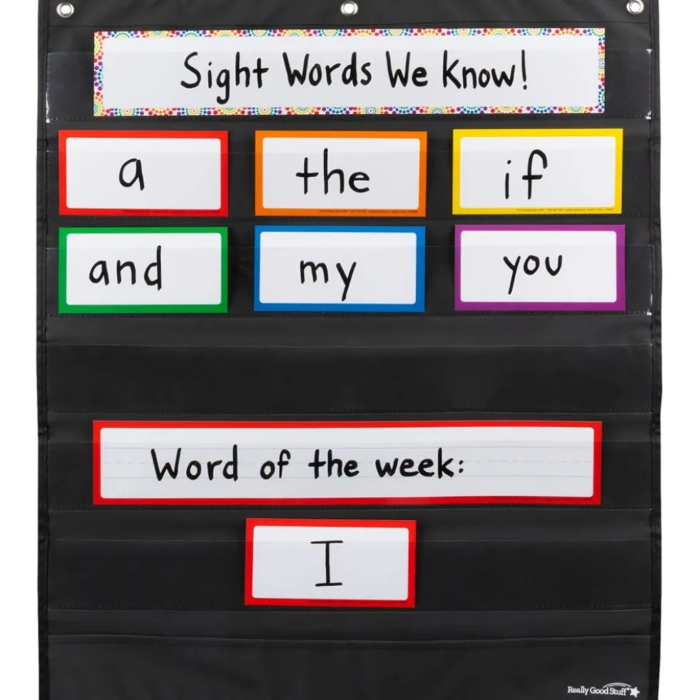 Medium Rectangle Pocket Chart Black - 1 pocket chart