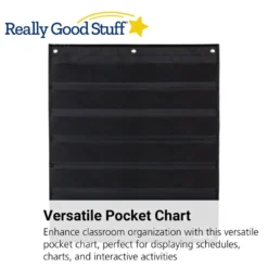 Medium Rectangle Pocket Chart Black - 1 pocket chart