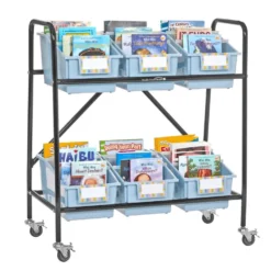 Mid-Size Mobile Storage Rack With Chapter Book Bins™ - 1 rack, 6 bins