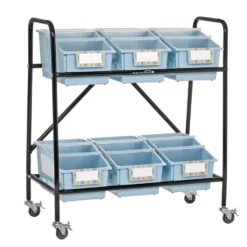 Mid-Size Mobile Storage Rack With Chapter Book Bins™ - 1 rack, 6 bins