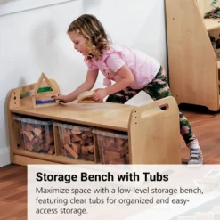 Millhouse™ Low Level Storage Bench with 3 Clear Tubs