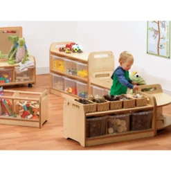 Millhouse™ Shelf Unit with Display/Mirror Back & 6 Clear Tubs
