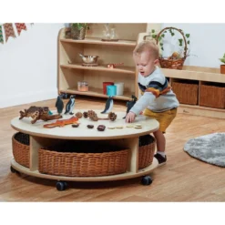 Millhouse™ Single Tier Mobile Circular Storage Unit with 4 Baskets