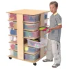 Mobile Tower - 24 Cubbies, With Assorted Color Trays