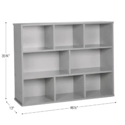 Modern Mist Laminate 8-Compartment Storage Cabinet 36" Height - Light Gray