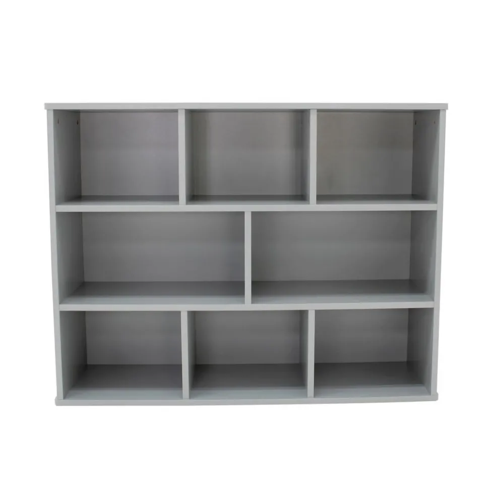 Modern Mist Laminate 8-Compartment Storage Cabinet 36" Height - Light Gray
