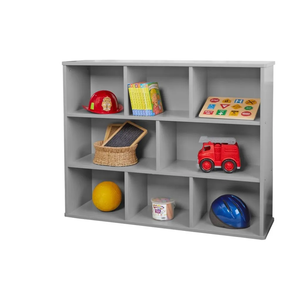 Modern Mist Laminate 8-Compartment Storage Cabinet 36" Height - Light Gray
