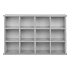 Modern Mist Laminate 12-Cubby Storage Cabinet - Light Gray