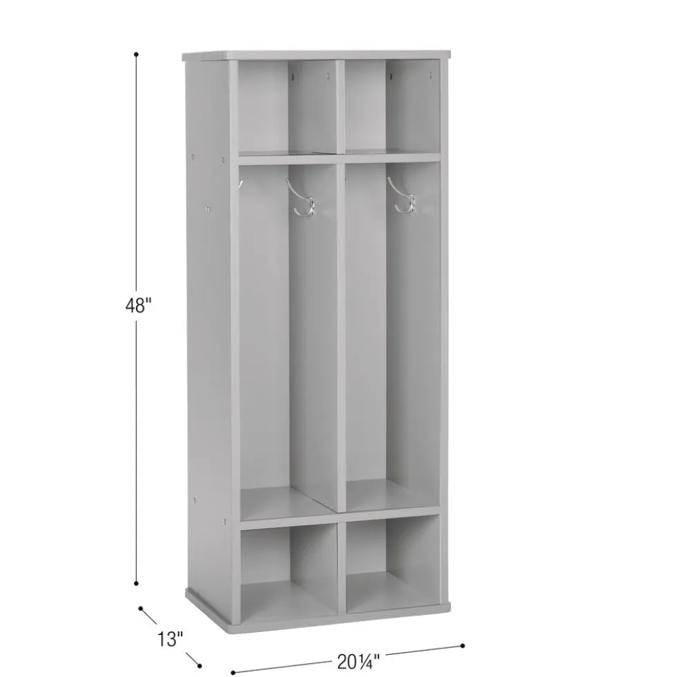 Modern Mist Laminate 2-Section Coat Locker - Light Gray