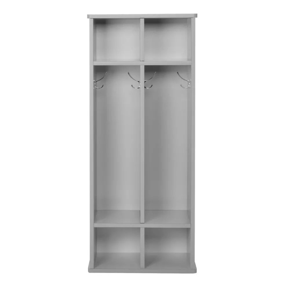 Modern Mist Laminate 2-Section Coat Locker - Light Gray