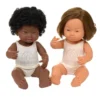 Multicultural Girl Down Syndrome 15" Dolls 4 Piece Kit