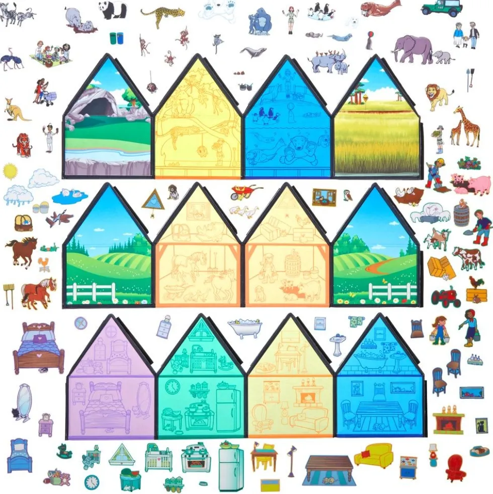 My Little Felt Farm, House & Zoo 3D Interactive Story - Set of 3