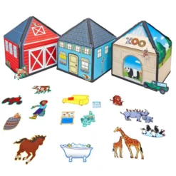 My Little Felt Farm, House & Zoo 3D Interactive Story - Set of 3