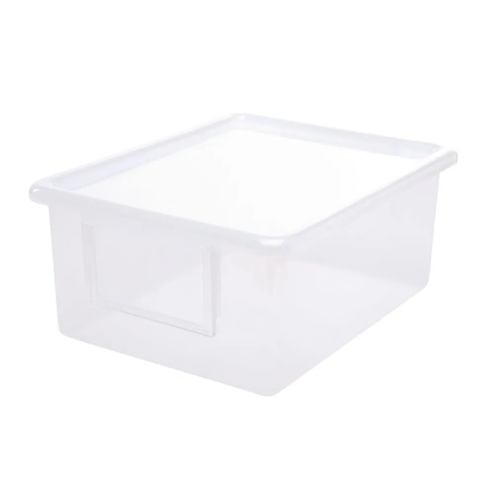 MyPerfectClassroom® Set of 4 Easy-Label Teaching Totes with Lids - Clear