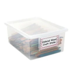 MyPerfectClassroom® Set of 4 Easy-Label Teaching Totes with Lids - Clear