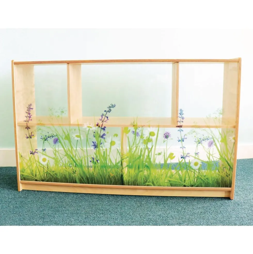 Nature View Acrylic Back Cabinet - 30" High
