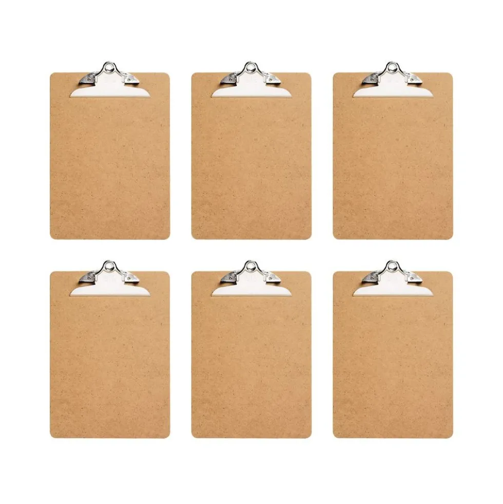 Officemate® Letter Size Wood Clip Board - Set of 6