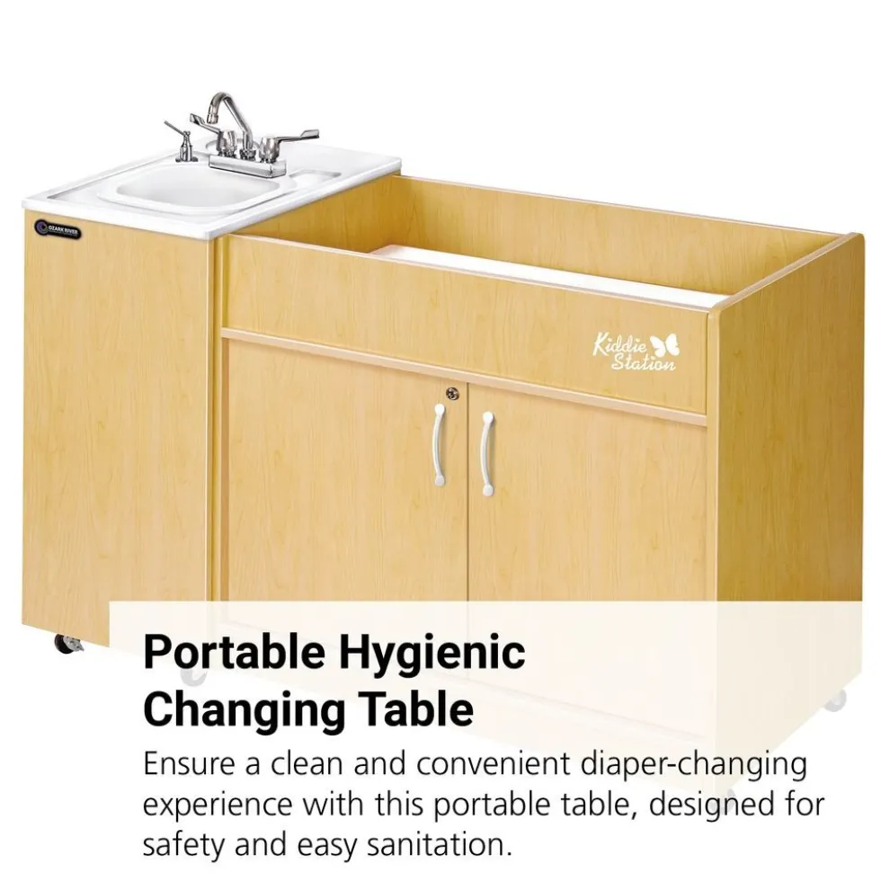 Ozark River® Portable Hygienic Changing Table with White ABS Top and Basin