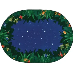 Peaceful Tropical Night 6' x 9' Oval Premium Carpet