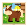9-Piece Wooden Puzzle - Set of 12 with Storage Shelf