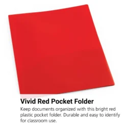 Plastic Pocket Folder, Red