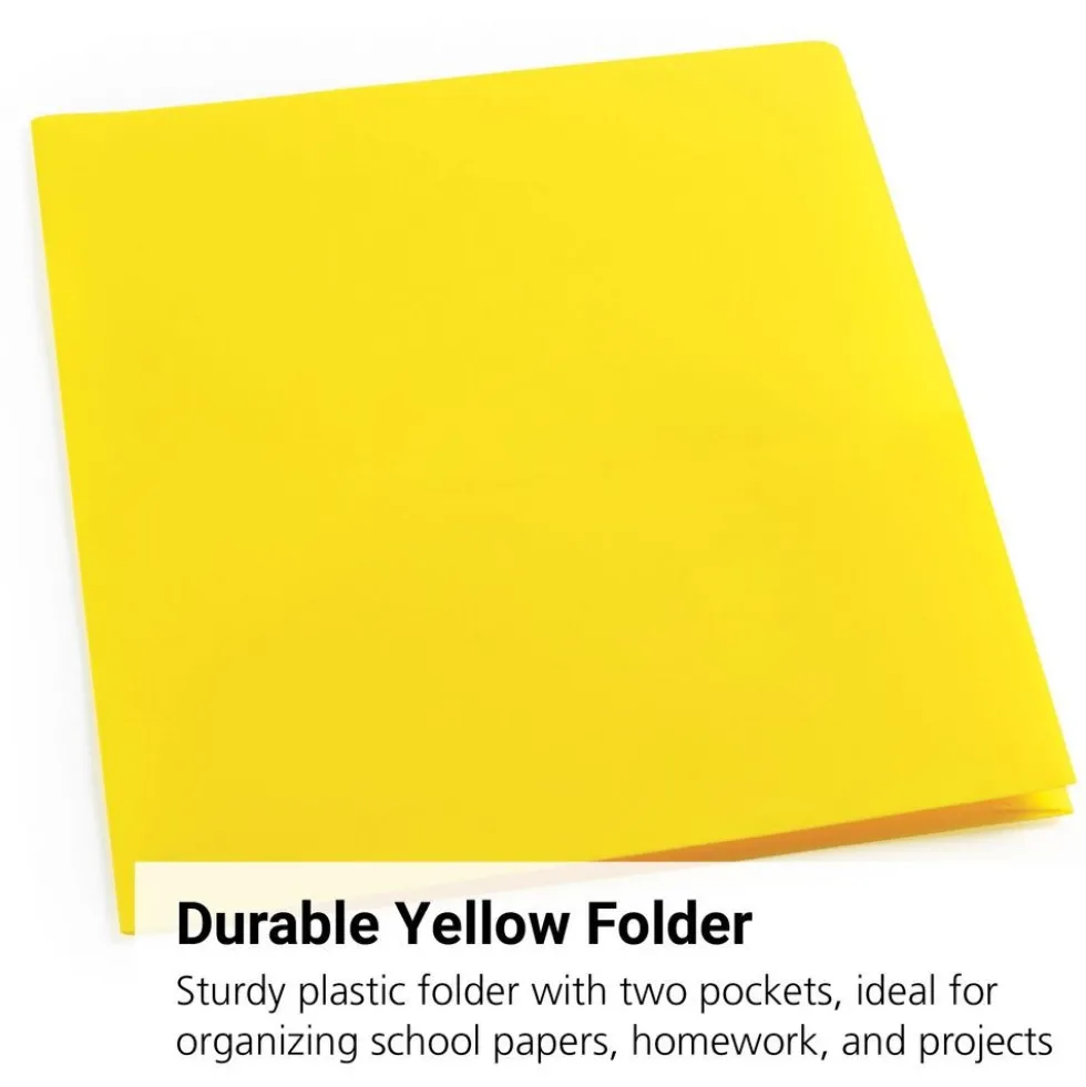Plastic Pocket Folder, Yellow