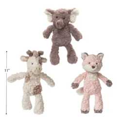 Plush Stuffed Wild Animals, Set of 3 - Elephant, Giraffe & Fox