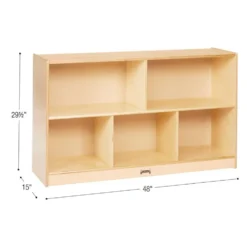 Preschool Mobile Divided Shelf Storage - Plywood Back, 29-1/2