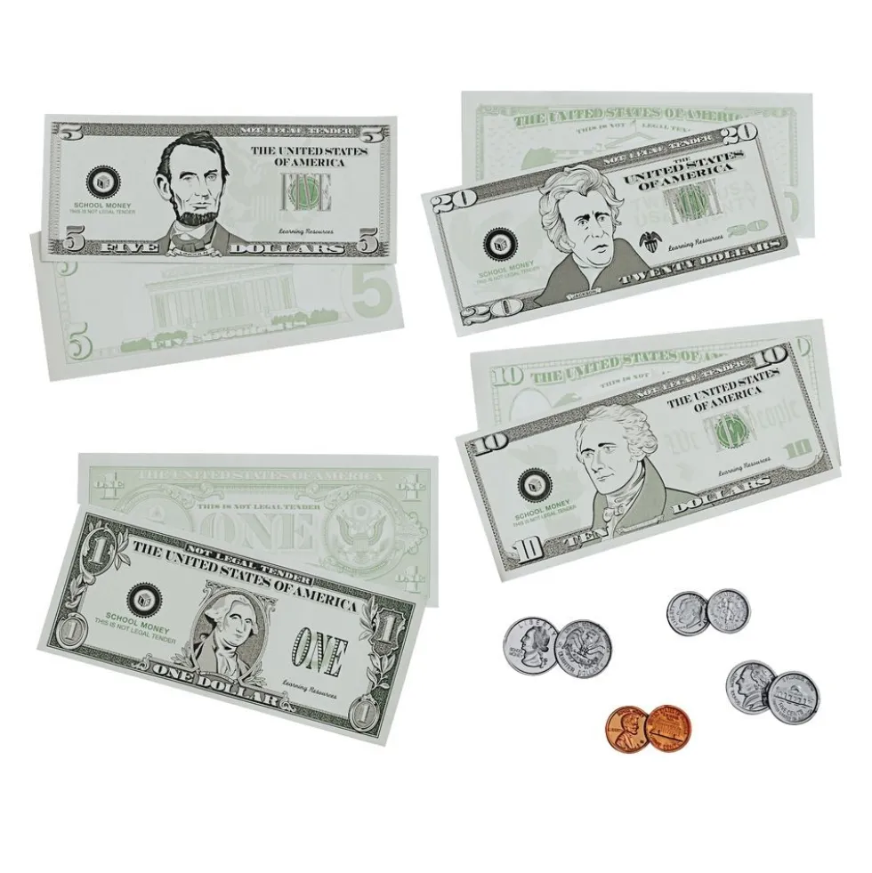 Pretend & Play money and coins - 150 Pcs.