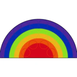 Rainbow Rows Seating 6' x 12' Semi-Circle Premium Carpet
