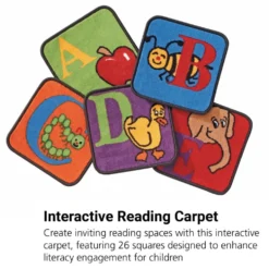 Reading by the Book 12" Squares - Set of 26 Kids Value PLUS Carpets