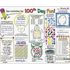 Ready-To-Decorate® Ten Activities For 100th Day Fun! Posters - 24 posters