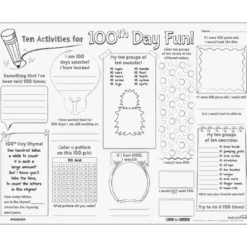 Ready-To-Decorate® Ten Activities For 100th Day Fun! Posters - 24 posters