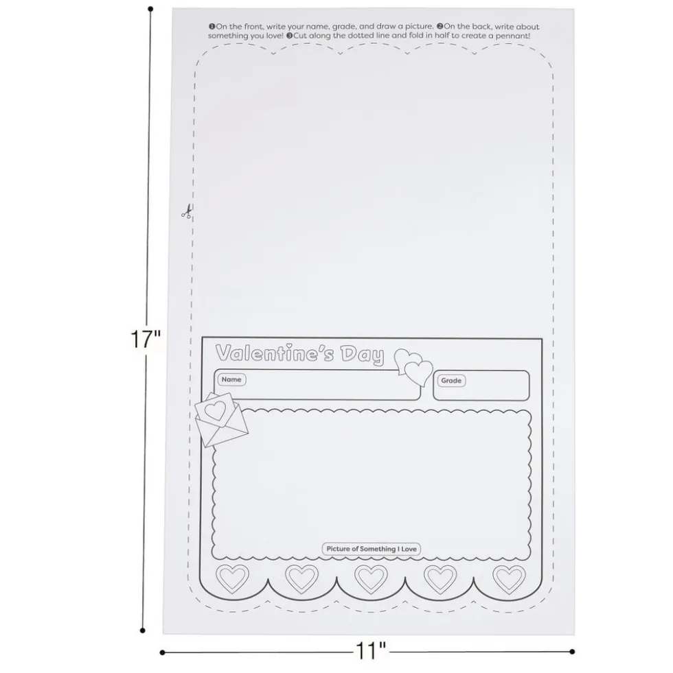 Ready to Decorate® Valentine’s Day Pennant Posters - Set of 24