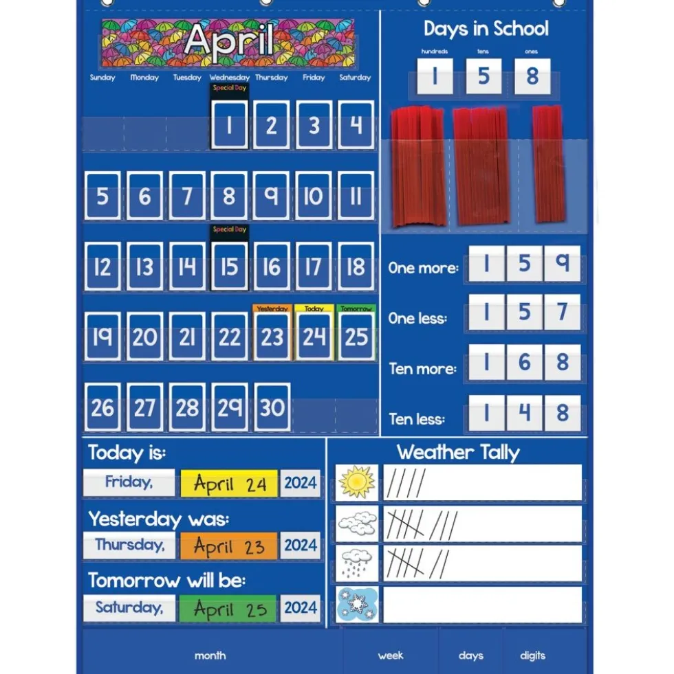 Really Good Stuff® All About Today Pocket Chart™ - 1 pocket chart and cards