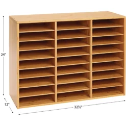 Really Good Stuff® Bamboo 27-Slot Mail Center With Boho Trays
