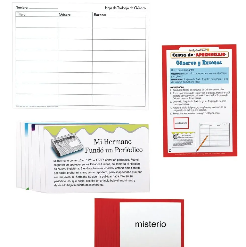 Really Good Stuff® Centro de Aprendizaje: Gneros y Razones Grades 4-5 ( Literacy Center: Genres and Reasons)