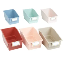 Really Good Stuff® Chapter Book Library Bins™ With Dividers - 6 Pack - Boho