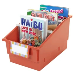 Really Good Stuff® Chapter Book Library Bins™ With Dividers - 6 Pack - Clay