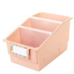 Really Good Stuff® Chapter Book Library Bins™ With Dividers - 6 Pack - Peach