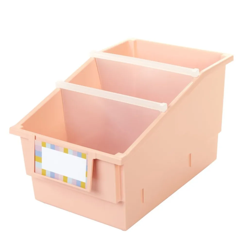 Really Good Stuff® Chapter Book Library Bins™ With Dividers - 6 Pack - Peach
