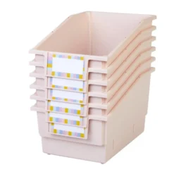 Really Good Stuff® Chapter Book Library Bins™ With Dividers - 6 Pack - Sand