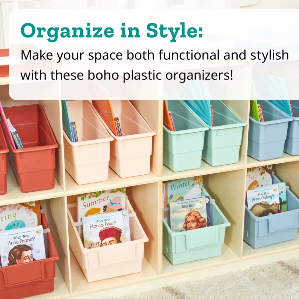 Really Good Stuff® Chapter Book Library Bins™ With Dividers - 6 Pack - Sand