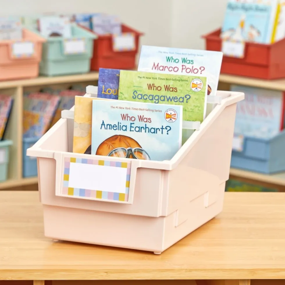 Really Good Stuff® Chapter Book Library Bins™ With Dividers - 6 Pack - Sand