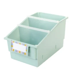 Really Good Stuff® Chapter Book Library Bins™ With Dividers - 6 Pack - Mint Green
