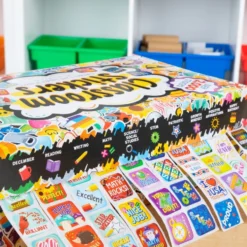 Really Good Stuff® Classroom Stickers And Storage Box 2,240 Stickers - 2,240 stickers, storage box