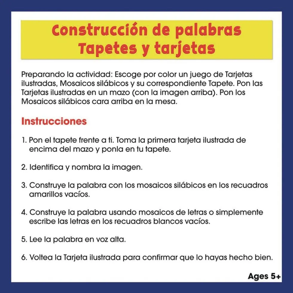 Really Good Stuff® Construccion de Palabras, Tapetes, Tarjetas y Letras