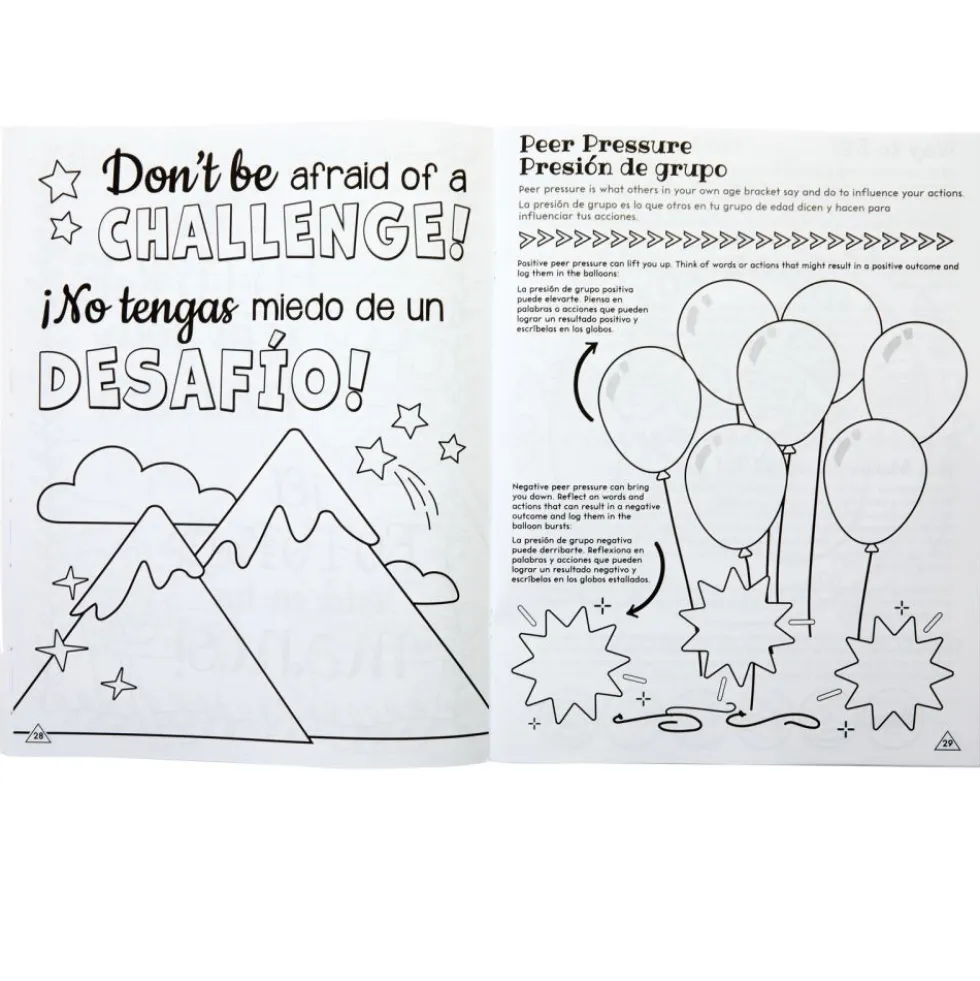 Really Good Stuff® Dual Language Social-Emotional Learning Coloring and Activity Book - Set of 12