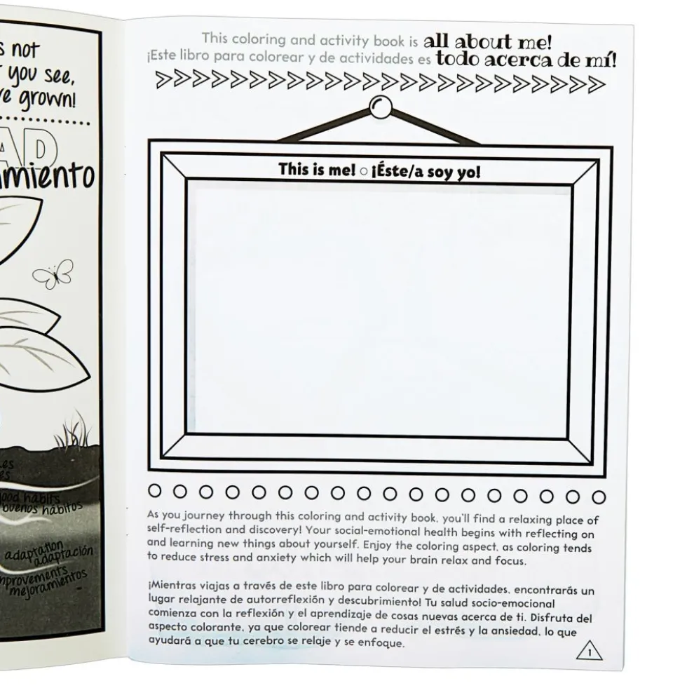 Really Good Stuff® Dual Language Social-Emotional Learning Coloring and Activity Book - Set of 12